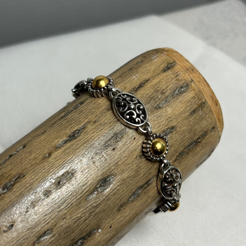Brighton Intrigue Bracelet Two-tone Silver Plated 8" Mixed Metals - Picture 7 of 13